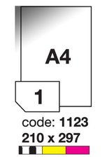 Etikety RAYFILM,A4/100lst(1) 210x297mm,leskl prhledn PES laser R0400.1123A