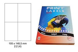 Etikety Print Emy 105x148,5mm, bl, 4ks/arch, 100 arch, samolepc