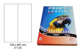 Etikety Print Emy 105x297mm, bl, 2ks/arch, 100 arch, samolepc