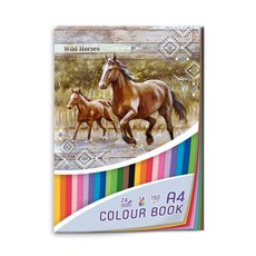 Barevn papr A4, 24 list-14barev, 150g/m2     Wild horses    1703-0414