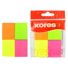 Bloek samolepc KORES, 40x50mm, 4x50 list, multicolor 48450.02