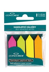 Zloky samolepc CONCORDE -ipky,neon 4x40l   A0971