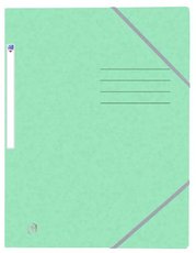 Mapa odkldac prepn s gumikou A4 OXFORD, svtle zelen, 390g, 3 klopy    	60079396