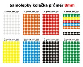 Samolepky koleka  8mm, 241B-241Y