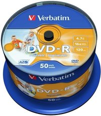 DVD-R VERBATIM Printable  43533 50-pack, 4.7GB, 16x, 12cm,