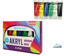 Barvy akrylov sada 6 barev 75ml
