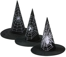 Halloween -Klobouk arodjnick bl pavuina LUMA mix