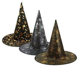 Halloween -Klobouk arodjnick metalick potisk LUMA mix