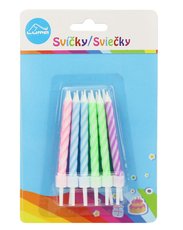 Svíčky dortové Party SPIRÁLA - 12ks