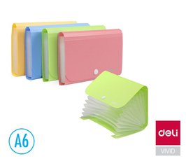 Desky na spisy A6 12 pihrdek DELI E5561
