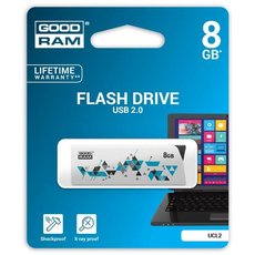 Goodram USB flash disk, USB 2.0, 8GB, UCL2, bl, UCL2-0080W0R11