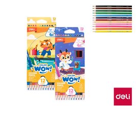 Pastelky trojhrann 12 barev WOW DELI EC138-12 mixE330496