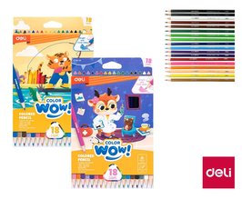 Pastelky trojhrann 18 barev WOW DELI EC138-18 mix E330497