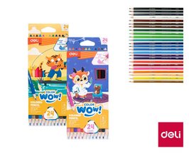 Pastelky trojhrann 24 barev WOW DELI EC138-18 mix E330498