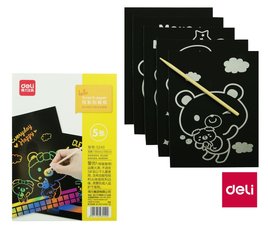 Obrzek vykrabvac duhov efekt 5ks DELI 3240
