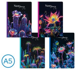 Kniha zznamov A5 linka 96l Neon flowers mix H236113