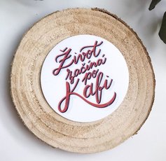 Samolepka Printintin &#039;ivot zan po kafi&#039; - prmr 6cm
