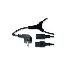 Sov kabel 230V napjec, CEE7 (vidlice) - C13 2x, 2m, VDE approved, ern, Logo, rozdvo