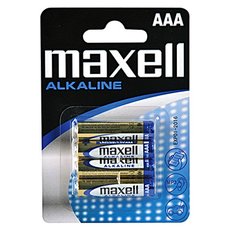 Baterie jednorzov alkalick, tukov, AAA, 1.5V, Maxell, blistr, 4-pack