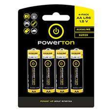 Baterie alkalick, AA (LR6), AA, 1.5V, Powerton, blistr, 4-pack