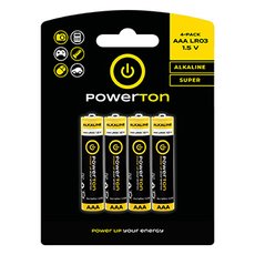 Baterie alkalick, AAA (LR03), AAA, 1.5V, Powerton, blistr, 4-pack