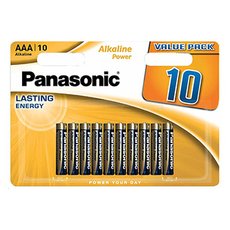 Baterie alkalick, AAA, 1.5V, Panasonic, blistr, 10-pack, Bronze, Alkaline power