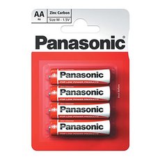 Baterie zinkouhlkov, AA, 1.5V, Panasonic, blistr, 4-pack