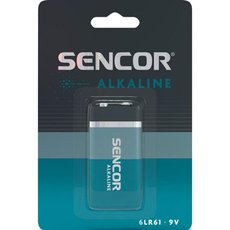 Baterie alkalick, 6LR61, 6LR61, 9V, Sencor, blistr, 1-pack