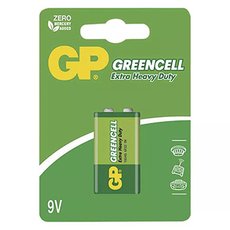 Baterie zinkochloridová, 9V (6F22), 9V (6F22), 9V, GP, blistr, 1-pack, Greencell