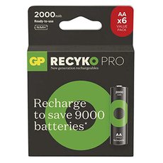Nabjec baterie, AA (HR6), 1.2V, 2000 mAh, GP, paprov krabika, 6-pack, ReCyko Pro