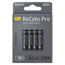 Nabjec baterie, AAA (HR03), 1.2V, 800 mAh, GP, paprov krabika, 4-pack, ReCyko Pro