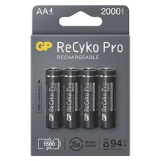 Nabjec baterie, AA (HR6), 1.2V, 2000 mAh, GP, paprov krabika, 4-pack, ReCyko Pro