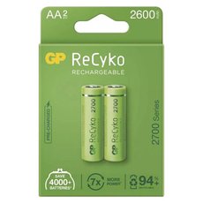 Nabjec baterie, AA (HR6), 1.2V, 2600 mAh, GP, paprov krabika, 2-pack, ReCyko