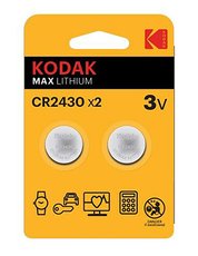 Baterie jednorzov lithiov, knoflkov, CR2430, 3V, Kodak, blistr, 2-pack, KOD-2430BL2, knoflkov