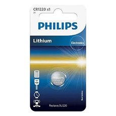Baterie lithiov, CR1220, CR1220, 3V, PHILIPS, blistr, 1-pack, CR1220/00B, knoflkov,38 mAh