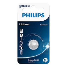 Baterie lithiov, CR1620, CR1620, 3V, PHILIPS, blistr, 1-pack, CR1620/00B, knoflkov, 70 mAh