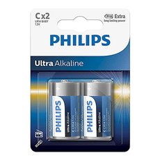Baterie alkalick, C (LR14), C, 1.5V, PHILIPS, blistr, 4-pack, LR14E2B/10, Ultra Alkaline