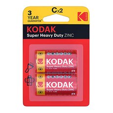 Baterie jednorzov zinkochloridov, tukov, LR14, 1.5V, Kodak, blistr, 2-pack, KOD-R14, Extra Heav