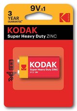 Baterie jednorzov zinkochloridov, tukov, 9VA, 9V, Kodak, blistr, 1-pack, KOD-9V, Extra Heavy Du
