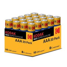 Baterie jednorzov alkalick, tukov, AAA, 1.5V, Kodak, blistr, 20-pack, KOD-LR3MAXBL8, Alkaline M