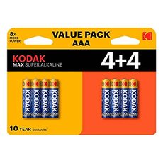 Baterie jednorzov alkalick, tukov, AAA, 1.5V, Kodak, blistr, 8-pack, KOD-LR3MAXBL8, Alkaline Ma