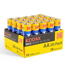 Baterie jednorzov alkalick, tukov, AA, 1.5V, Kodak, blistr, 20-pack, KOD-LR6MAXPK20, Alkaline M