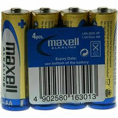 Baterie alkalick, AA (LR6), LR-6, AA, 1.5V, Maxell, folie, 4-pack