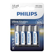 Baterie alkalick, AA (LR6), AA, 1.5V, PHILIPS, blistr, 4-pack, LR6E4B/10, Ultra Alkaline