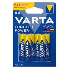 Baterie alkalick, AA (LR6), AA, 1.5V, Varta, blistr, 6-pack, VAR-LR6BL5-1, Longlife Power