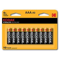 Baterie jednorzov alkalick, tukov, AAA, 1.5V, Kodak, blistr, 10-pack, KOD-LR3XTBL10, Alkaline X