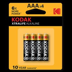 Baterie jednorzov alkalick, tukov, AAA, 1.5V, Kodak, blistr, 4-pack, KOD-LR3XT, Alkaline XTRALI