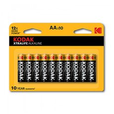 Baterie jednorzov alkalick, tukov, AA, 1.5V, Kodak, blistr, 10-pack, KOD-LR6XTBL10, Alkaline XT