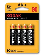 Baterie jednorzov alkalick, tukov, AA, 1.5V, Kodak, blistr, 4-pack, KOD-LR6XT, Alkaline XTRALIF
