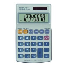 Sharp Kalkulaka EL-250S, edo-modr, kapesn, osmimstn